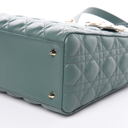 Christian Dior Lambskin Cannage Medium Lady Dior Storm Blue 9 of 9