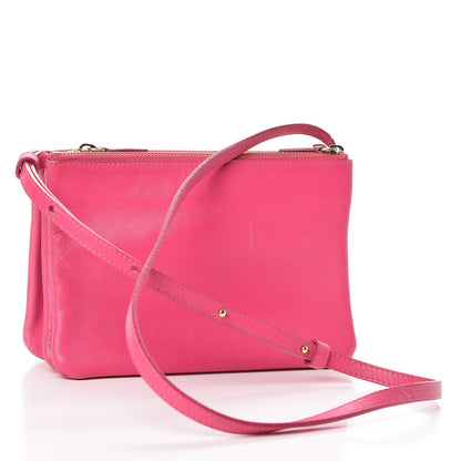Celine Lambskin Small Trio Crossbody Bag Fluo Fuchsia 3 of 20