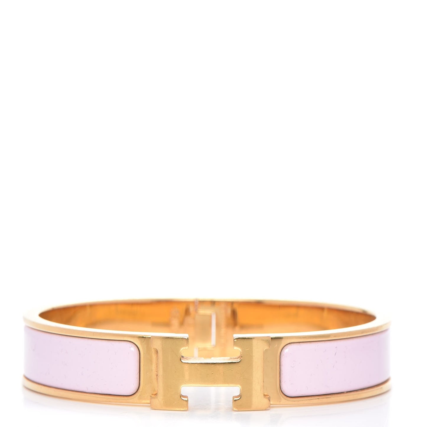 Enamel Narrow Clic Clac H Bracelet PM Rose Dragee