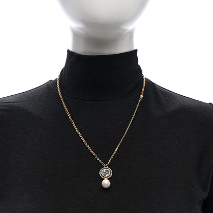Gucci Metal Enamel Blondie Pendant Necklace Gold Black 2 of 5