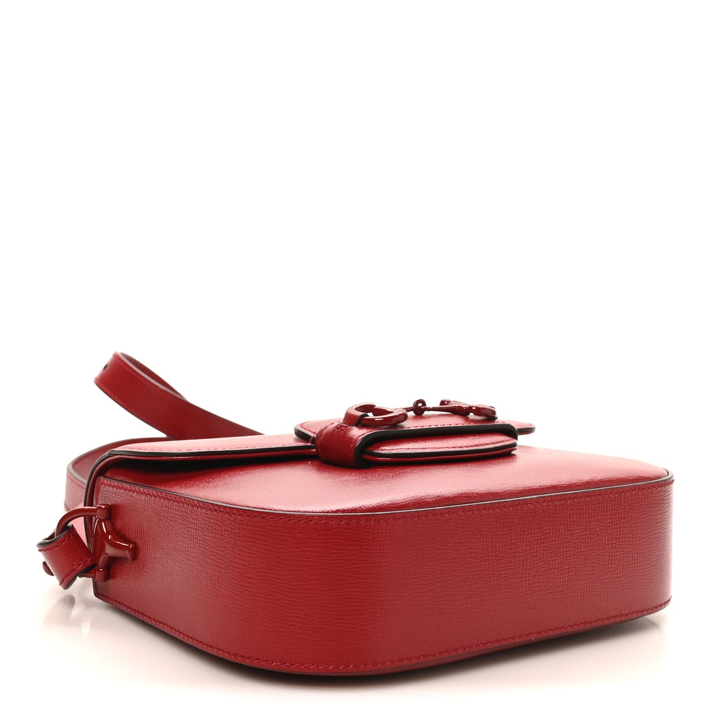 Azalea Calfskin Web Monochrome Horsebit 1955 Shoulder Bag New Cherry Red New Cherry Red