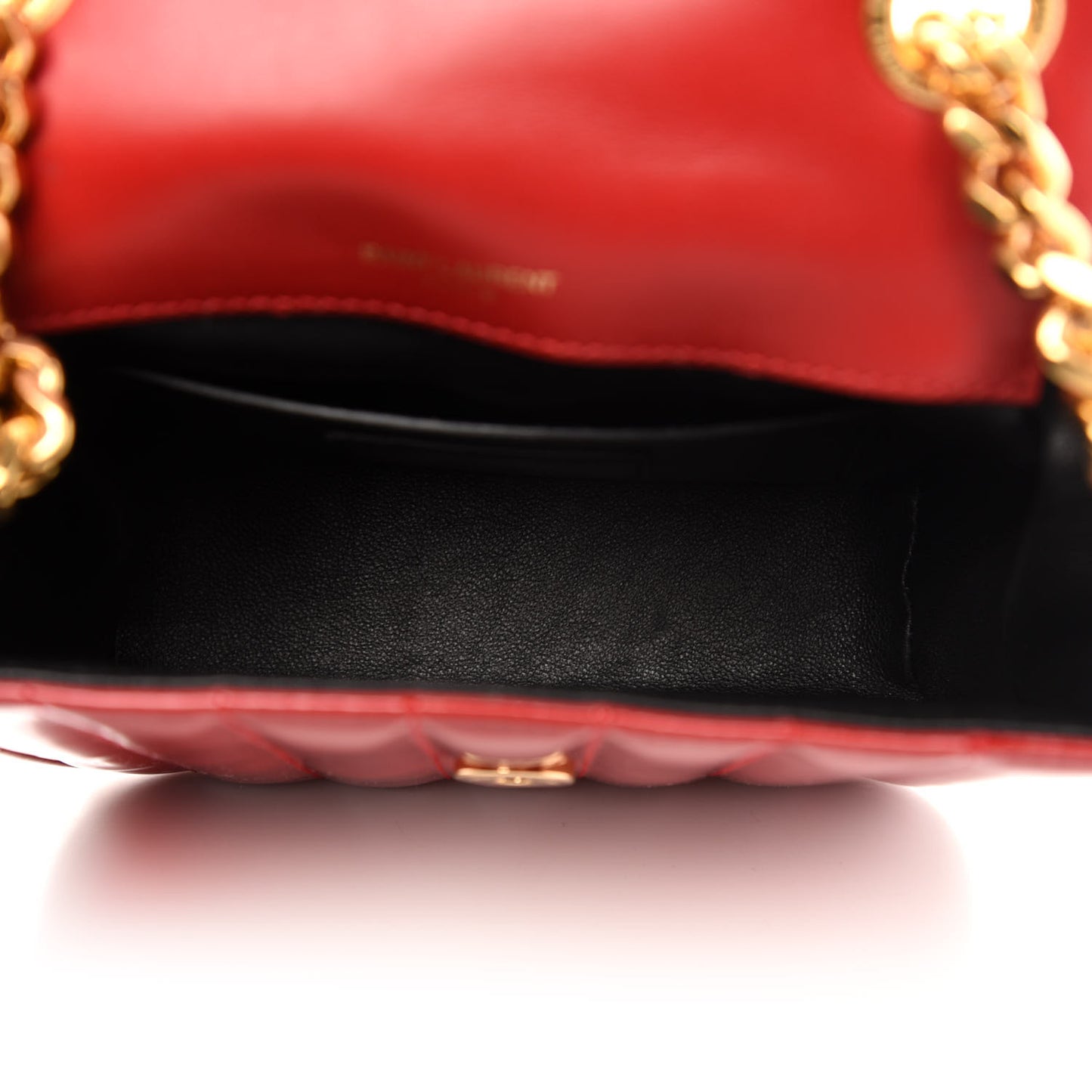 Patent Matelasse Monogram Small Vicky Chain Bag Red