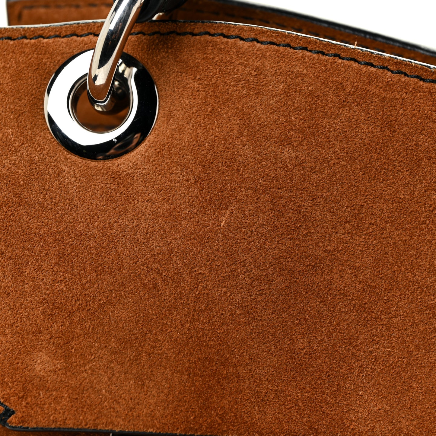 Suede Crochet Curl Satchel Wood