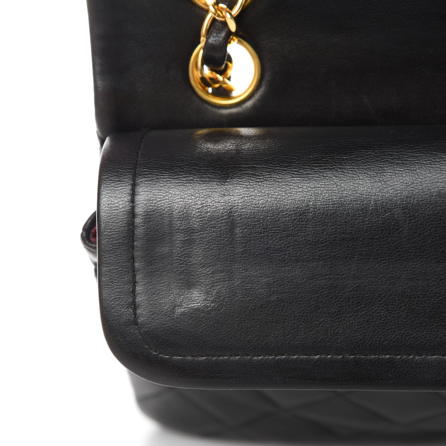 Lambskin Quilted Small Double Flap Black