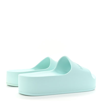 Balenciaga Rubber Womens Chunky Slide Sandals 38 Green Aqua 4 of 9