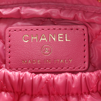 Chanel Caviar Quilted Small Curvy Pouch Cosmetic Case Pink 7 of 9