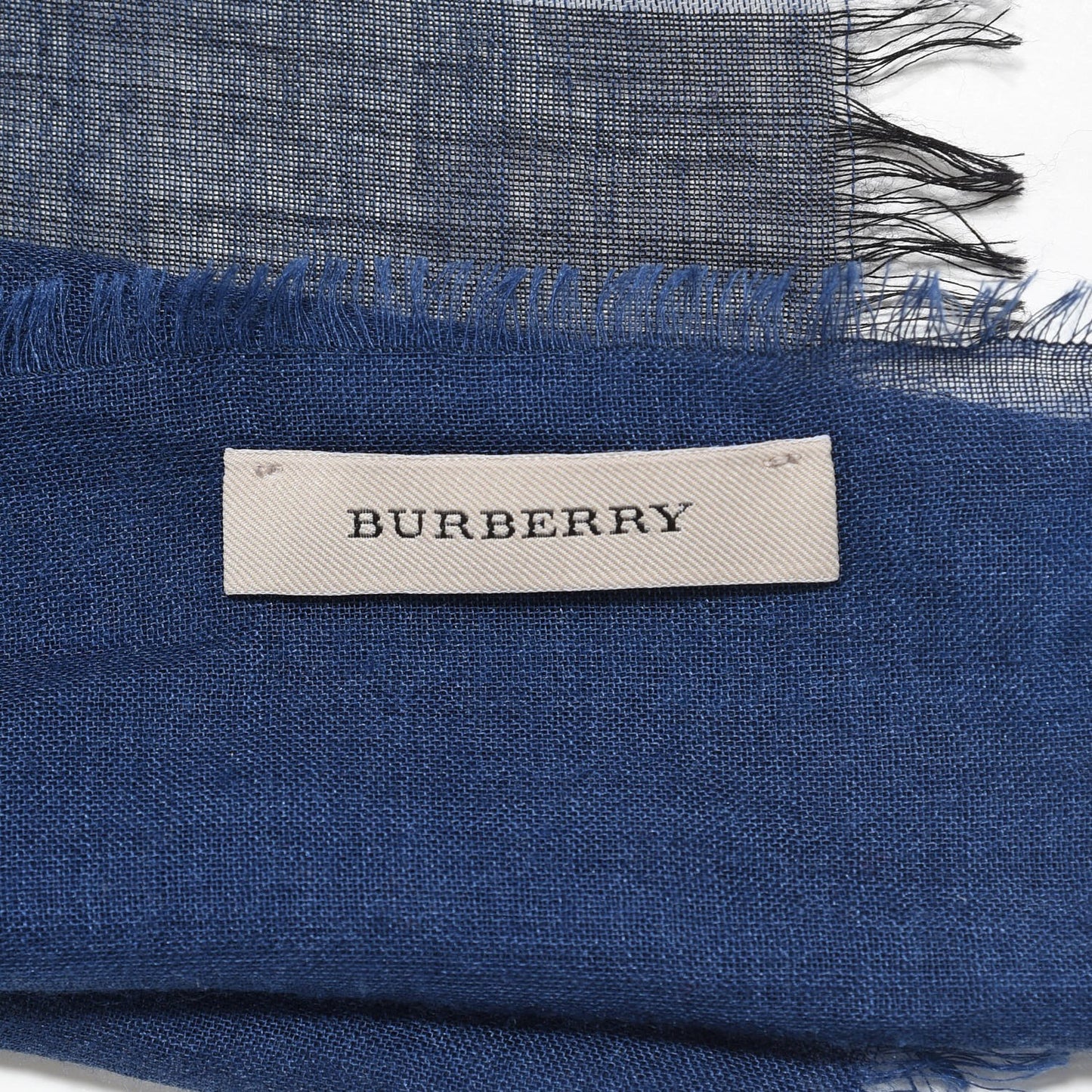 Silk Cashmere Half Mega Check Scarf Cobalt Blue