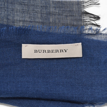 Burberry Silk Cashmere Half Mega Check Scarf Cobalt Blue 4 of 4