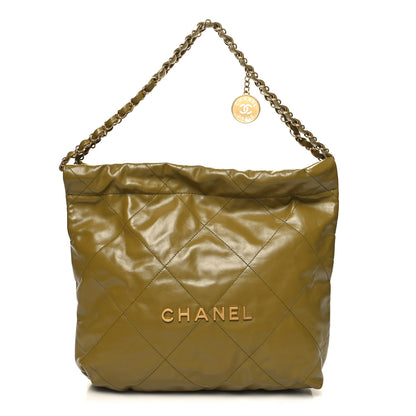 Chanel Shiny Calfskin Quilted Chanel 22 Green 3 of 12