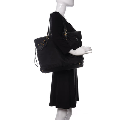 Prada Tessuto Nylon Saffiano Shopping Tote Black 2 of 11