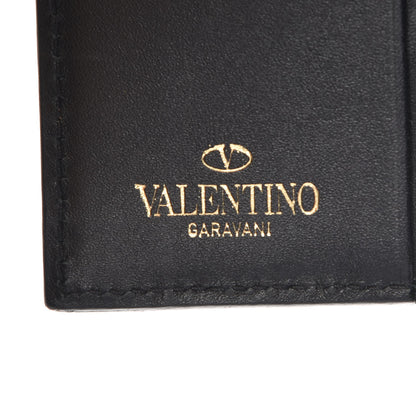 Valentino Garavani Vitello Rockstud Turn Lock Compact Wallet Black 6 of 10