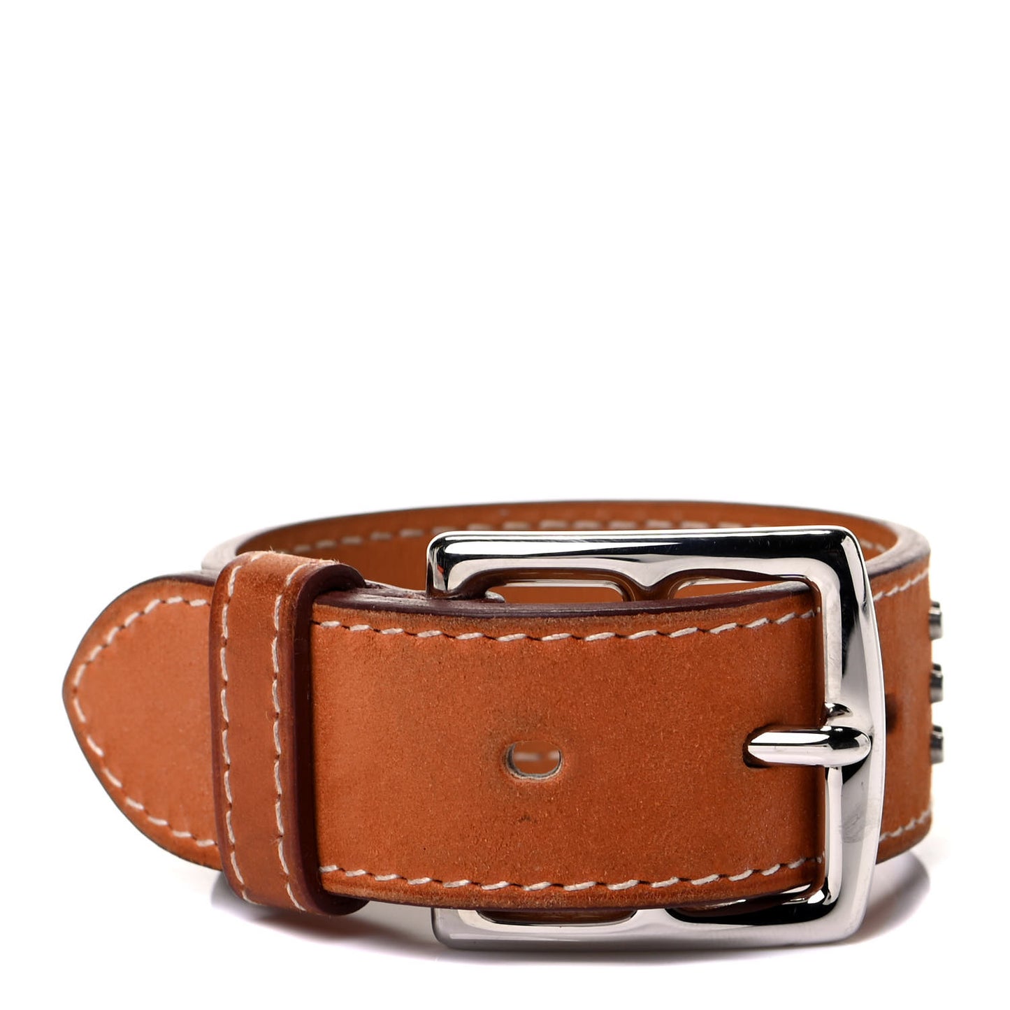 Barenia Studded Buckle Bracelet Fauve