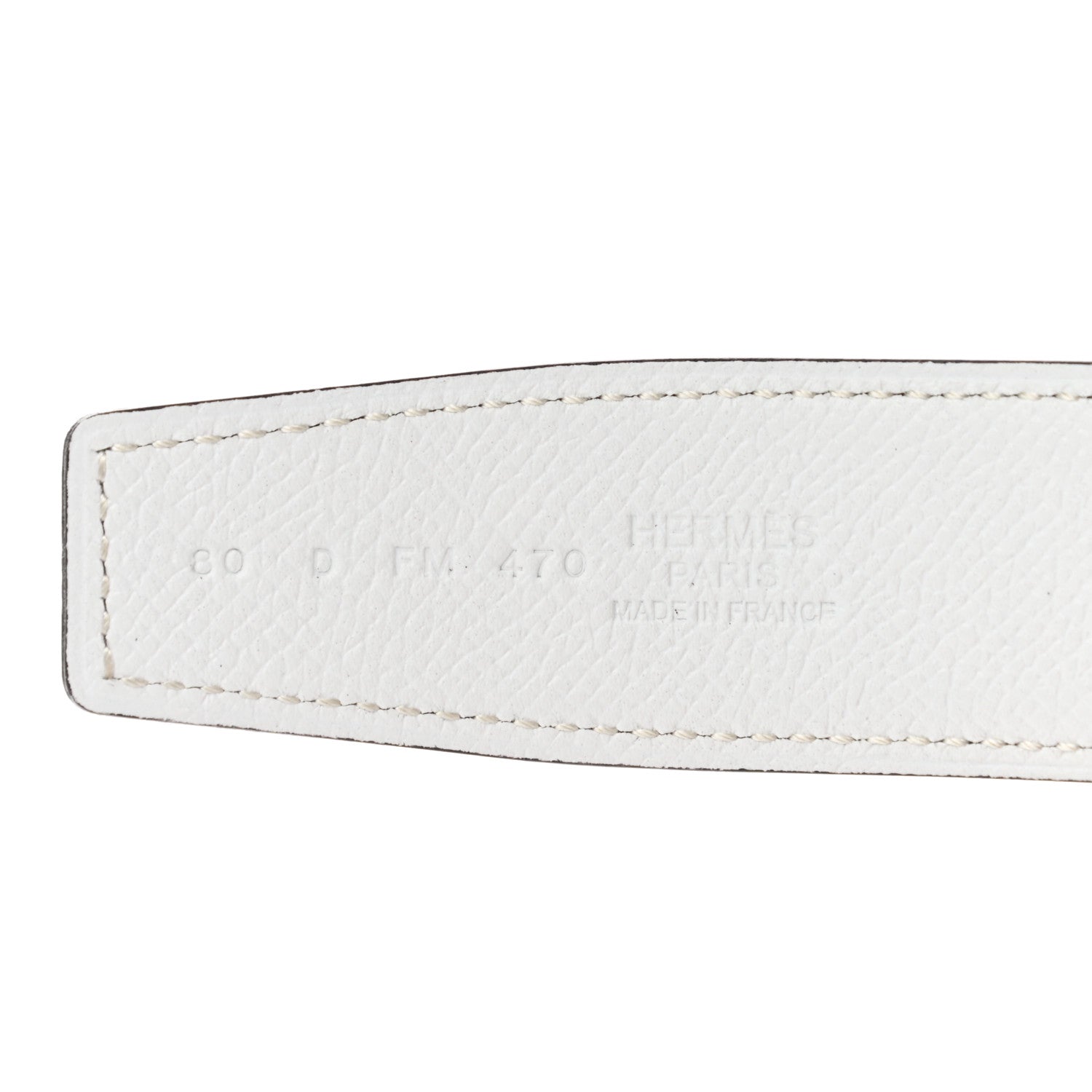 Hermes Epsom PVD Plated 32mm H Belt 80 Etoupe White 3 of 7