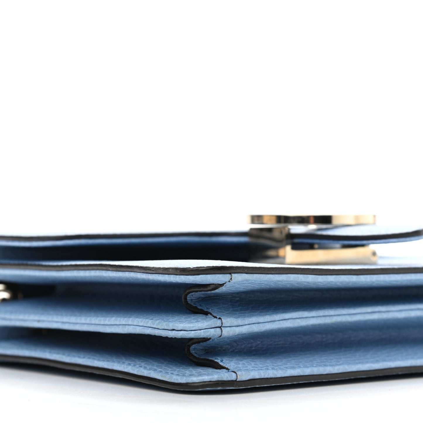 Dollar Calfskin Small Interlocking G Shoulder Bag Mineral Blue