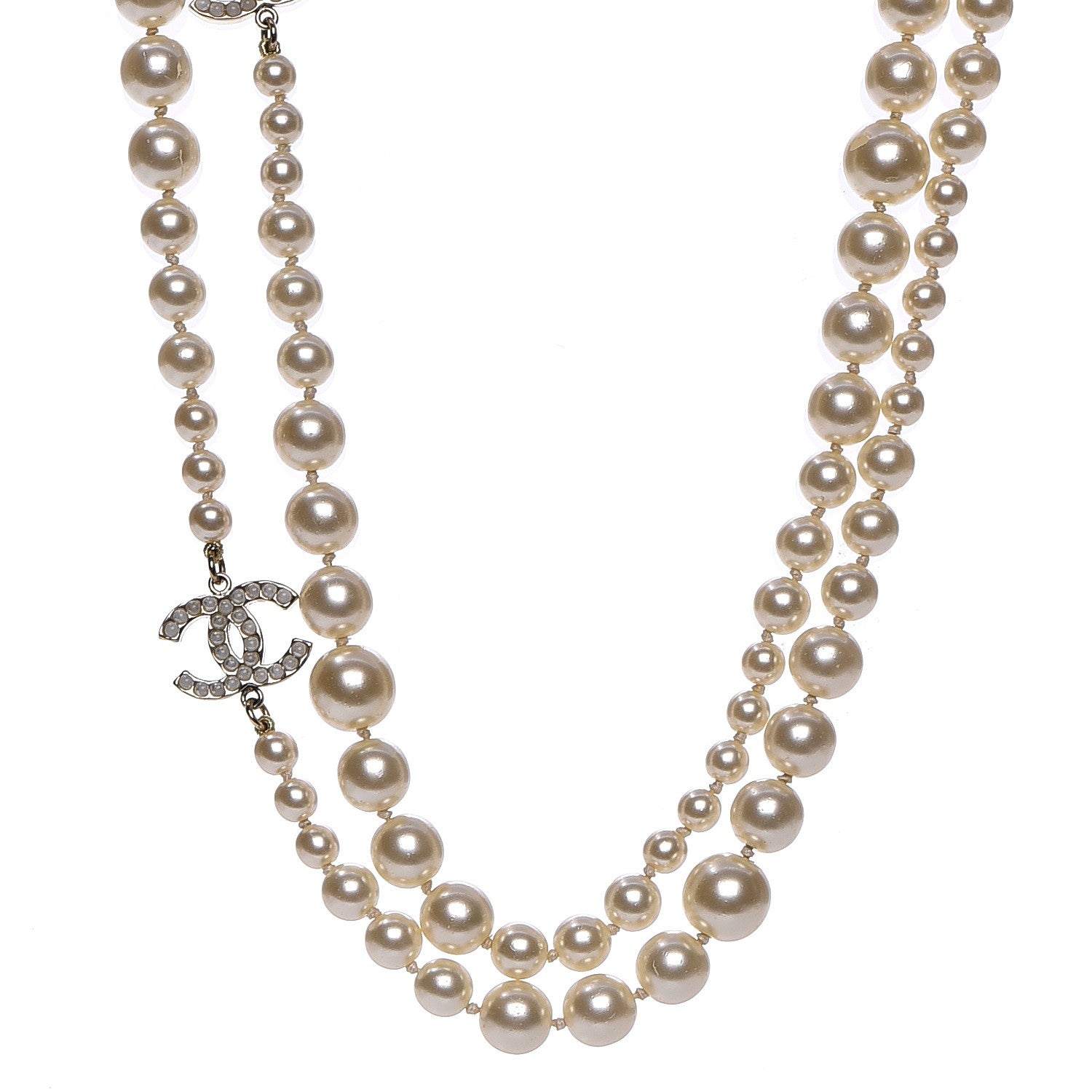 Chanel Pearl CC Long Necklace Gold 3 of 7