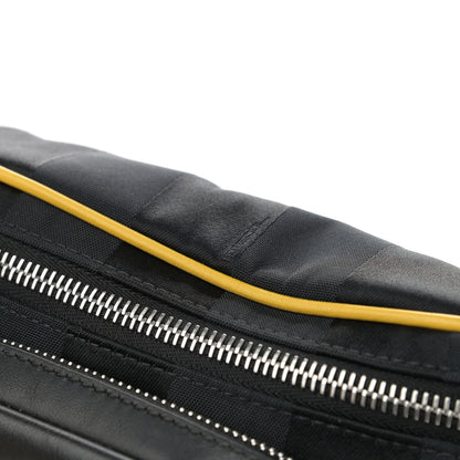 Fendi Recycled Nylon Vitello Grace Light Pequin Logo Pocket Belt Bag Black Sunflower 12 of 12