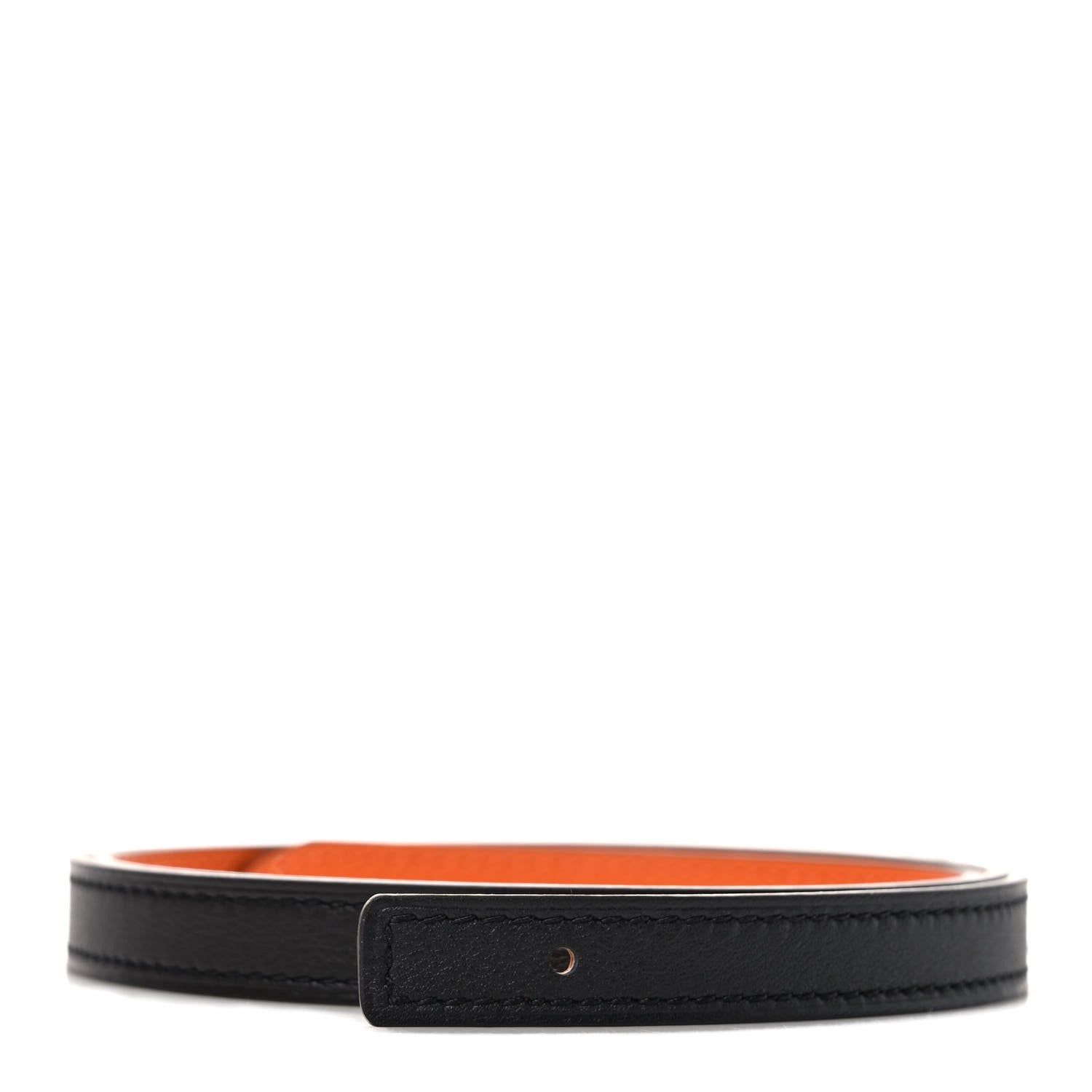 Hermes Epsom Swift 13mm Belt Strap 75 30 Black Orange 1 of 4
