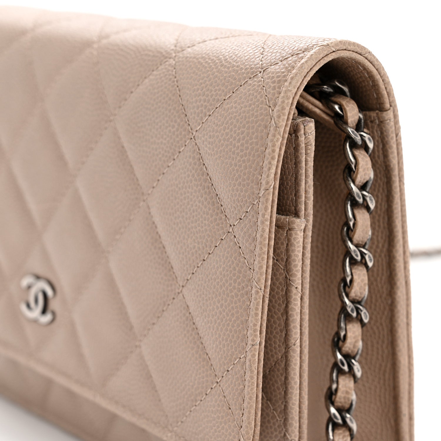 Chanel Caviar Quilted Wallet on Chain WOC Beige 14 of 14