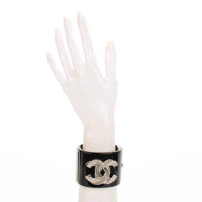 Chanel Resin Crystal CC Cuff Black 2 of 5