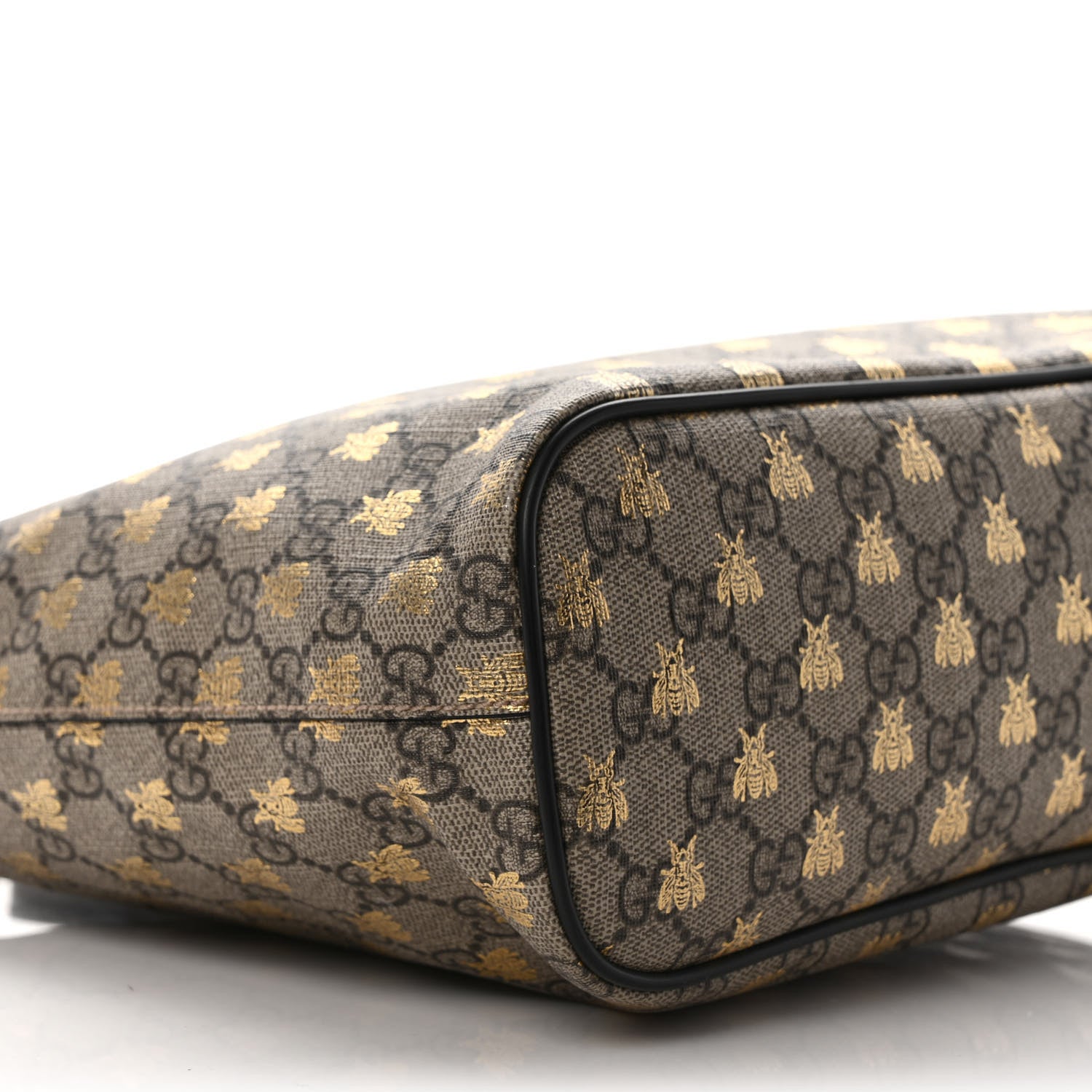 Gucci Soft GG Supreme Monogram Bees Small Crossbody Tote Beige Oro Black 7 of 10