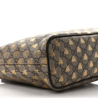 Gucci Soft GG Supreme Monogram Bees Small Crossbody Tote Beige Oro Black 7 of 10