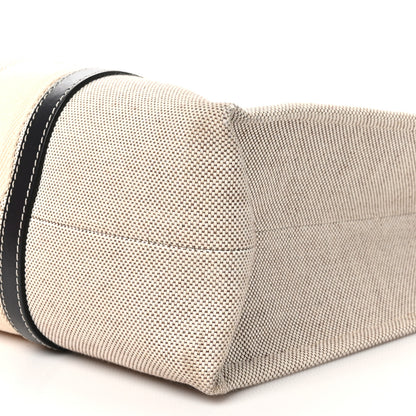 Chloe Cotton Calfskin Large Woody Ribbon Tote White Black 10 of 10
