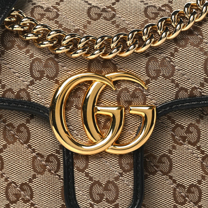 Gucci Monogram Matelasse Diagonal Mini GG Marmont Shoulder Bag Beige Black 8 of 11