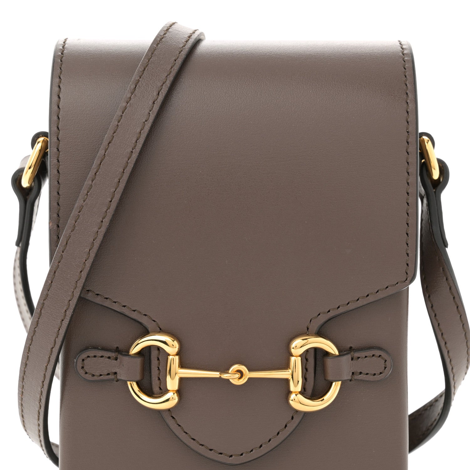 Gucci Boarded Plutone Calfskin Mini Horsebit 1955 Crossbody Bag New Acero 8 of 12