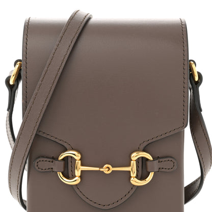 Gucci Boarded Plutone Calfskin Mini Horsebit 1955 Crossbody Bag New Acero 8 of 12