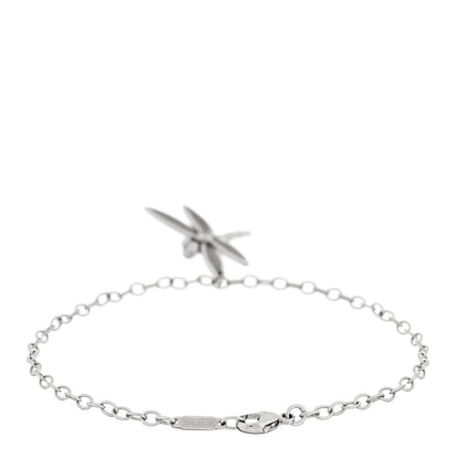 Tiffany 18K White Gold Diamond Dragonfly Charm Bracelet 2 of 3