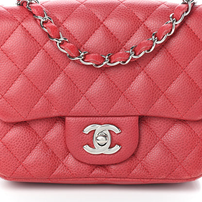 Chanel Caviar Quilted Mini Square Flap Red 8 of 10