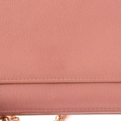 Chanel Goatskin Embossed Camellia Wallet On Chain WOC Light Pink 12 of 12