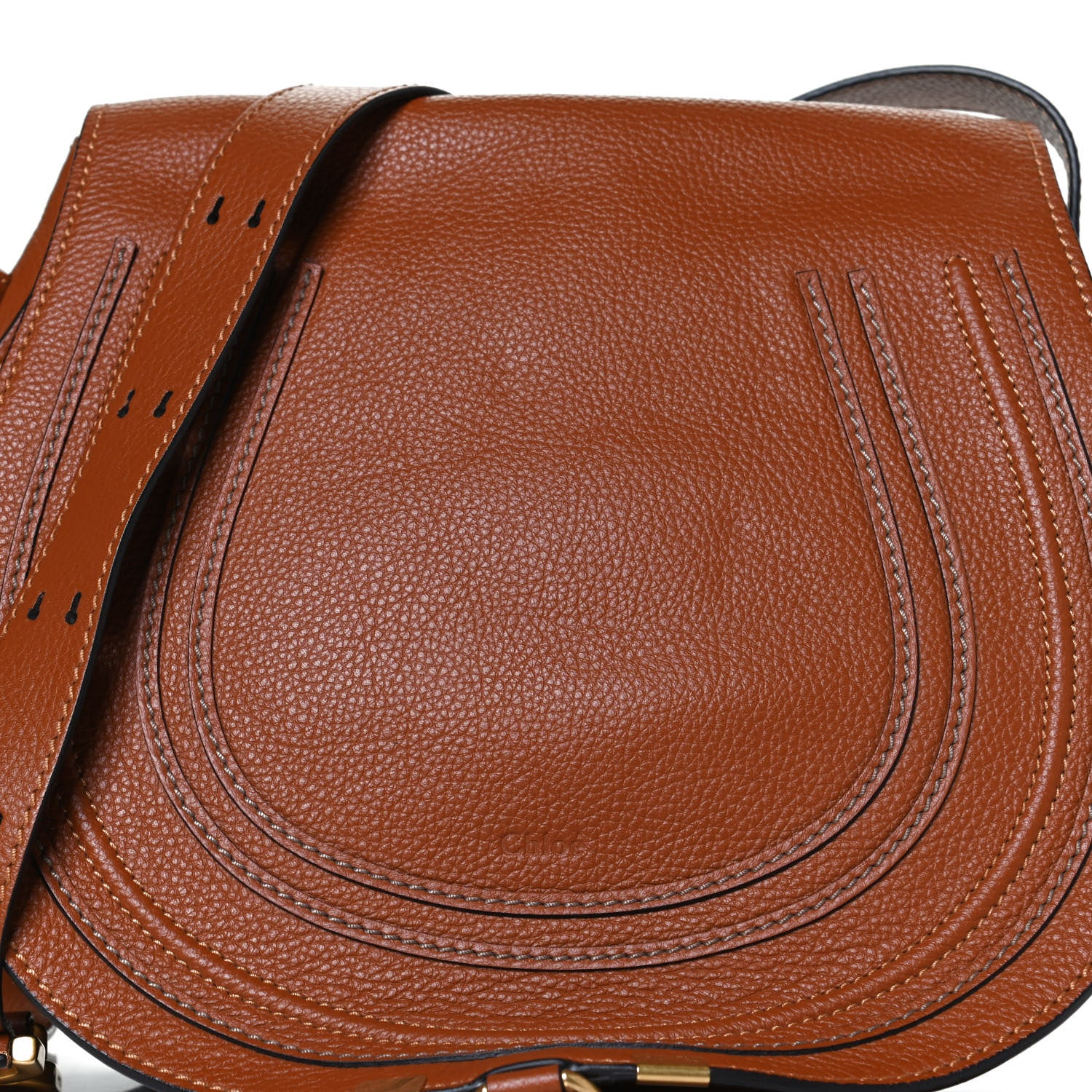 Chloe Calfskin Medium Marcie Round Crossbody Bag Tan 8 of 12