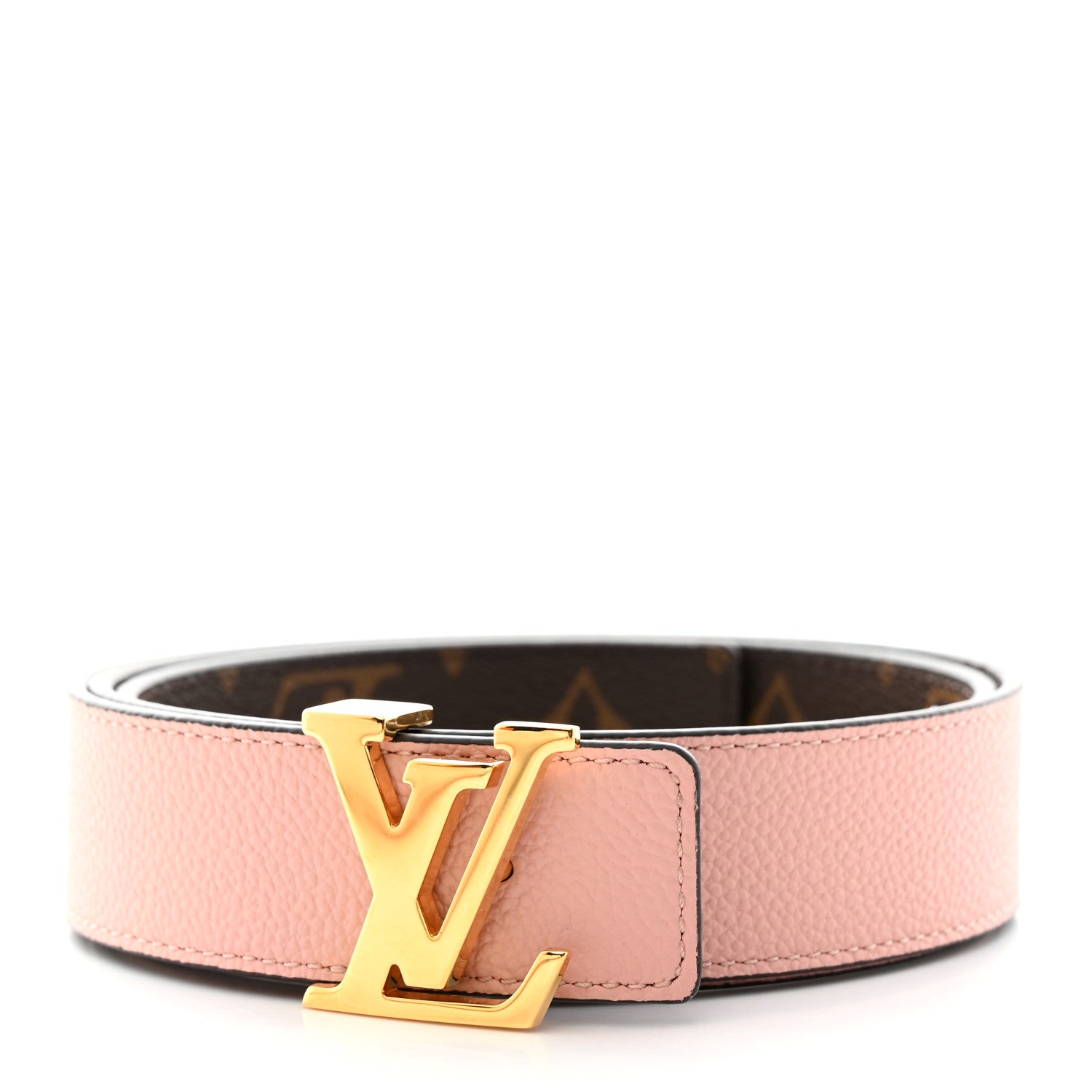 Louis Vuitton Calfskin Monogram 30mm LV Initiales Reversible Belt 80 32 Rose Poudre 2 of 7