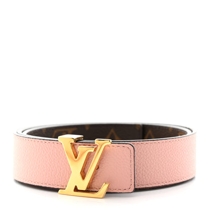 Louis Vuitton Calfskin Monogram 30mm LV Initiales Reversible Belt 80 32 Rose Poudre 2 of 7