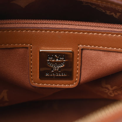 MCM Visetos Small Boston Bag Cognac 6 of 17