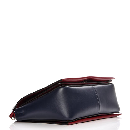 Celine Shiny Smooth Calfskin Medium Frame Shoulder Bag Red Navy 4 of 10