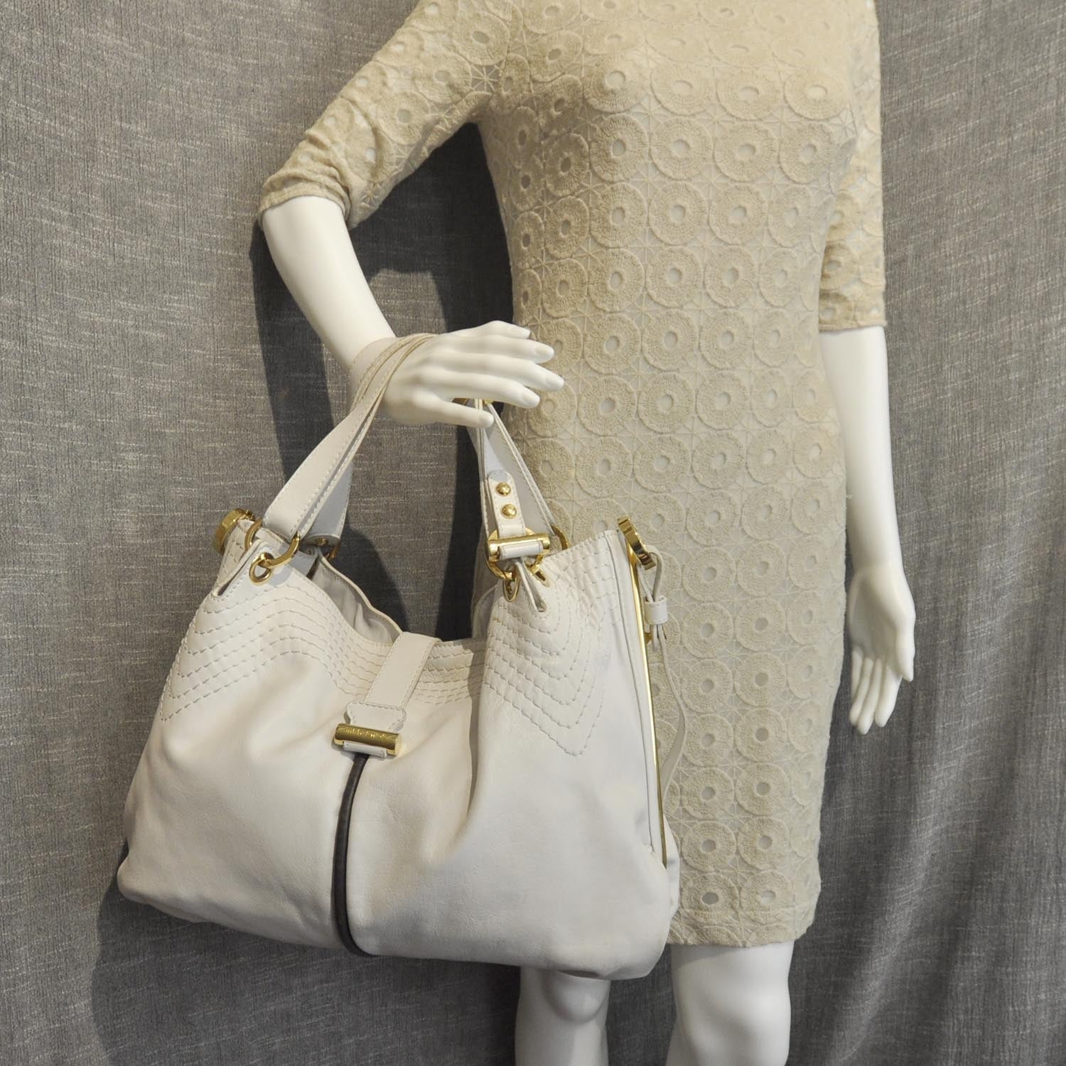 Jimmy Choo Leather Alex Hobo White 2 of 7