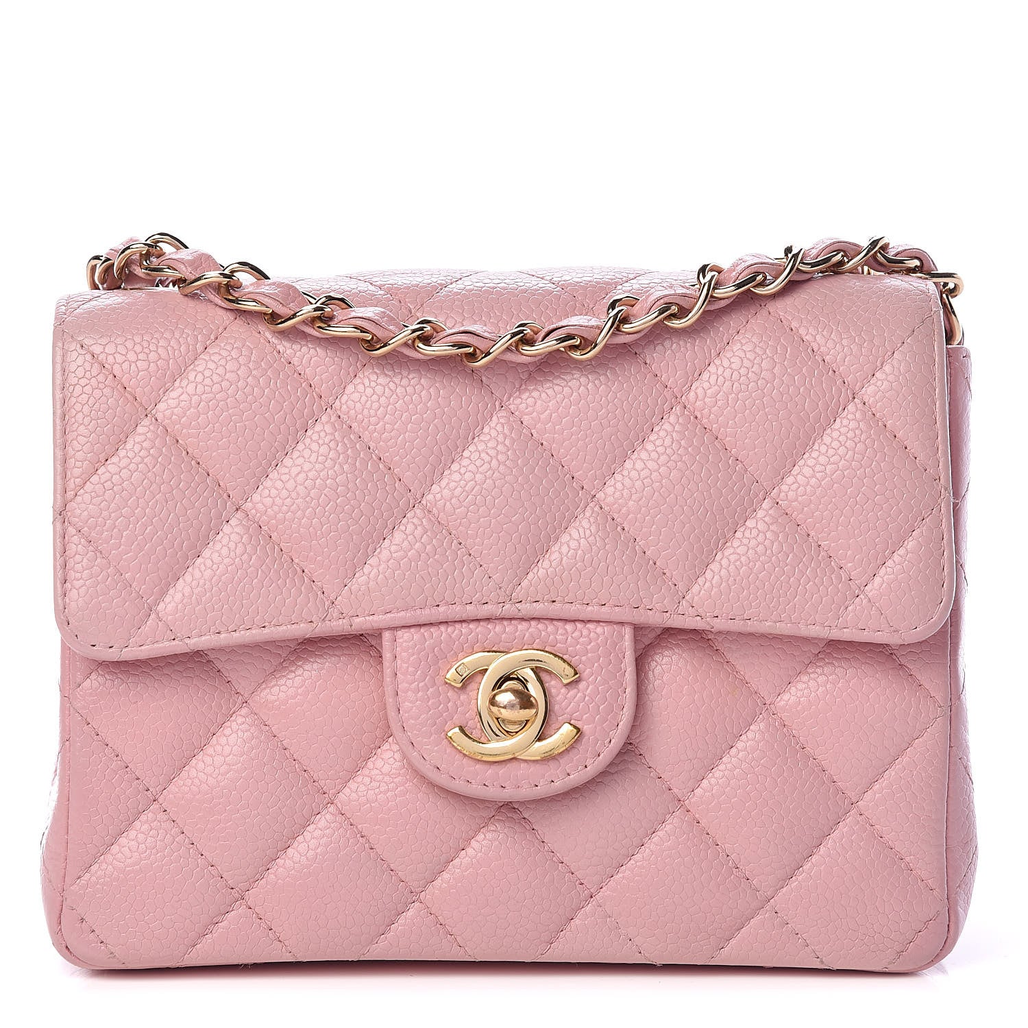 Chanel Caviar Quilted Mini Square Flap Pink 1 of 14