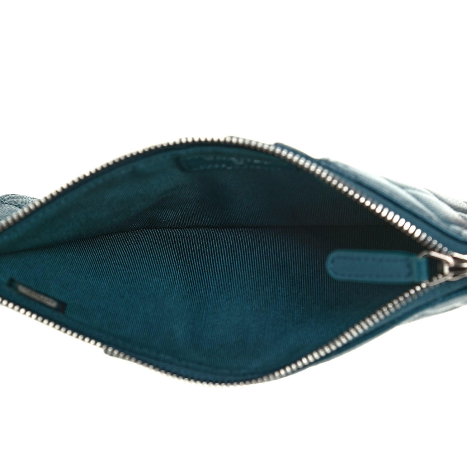 Chanel Caviar Quilted Classic Flat Wallet Pouch Dark Turquoise 5 of 7