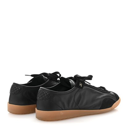 Chanel Calfskin Suede Sneakers 37.5 Black 5 of 10