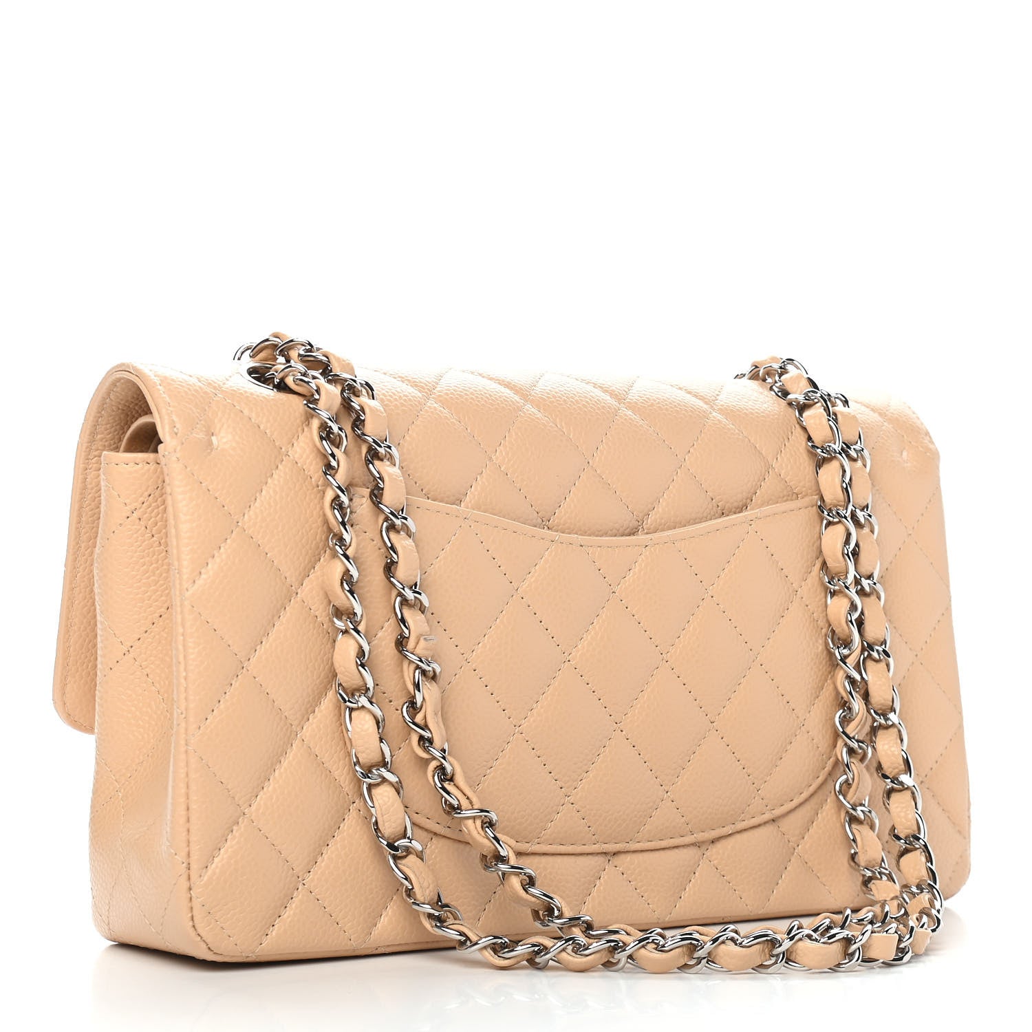 Chanel Caviar Quilted Medium Double Flap Beige 3 of 9