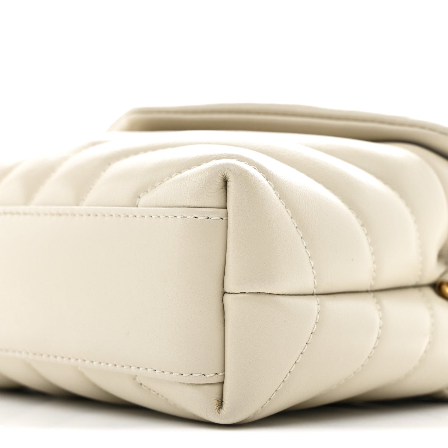 Saint Laurent Calfskin Y Quilted Monogram Toy Loulou Crossbody Bag Crema Soft 11 of 12