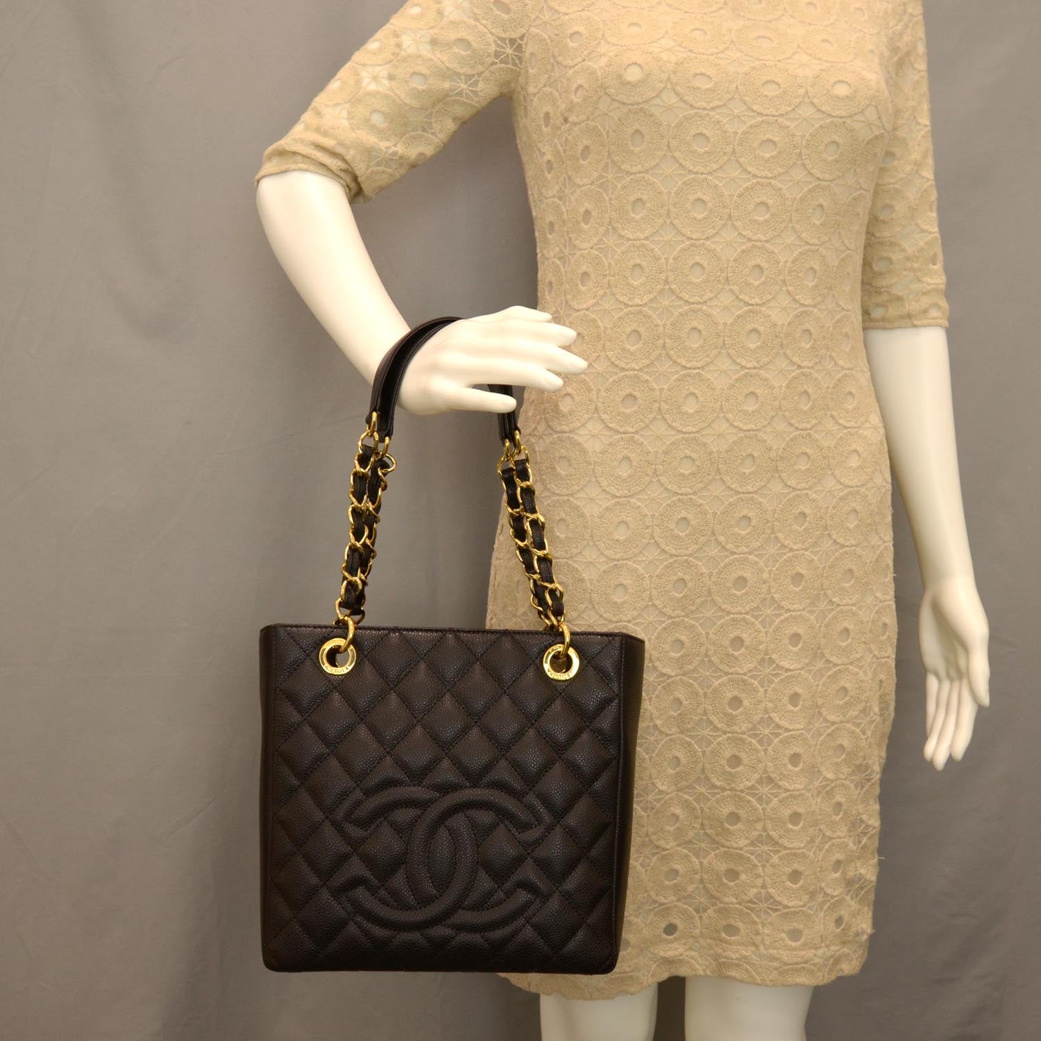 Chanel Caviar Petit Shopping Tote PST Black 2 of 9