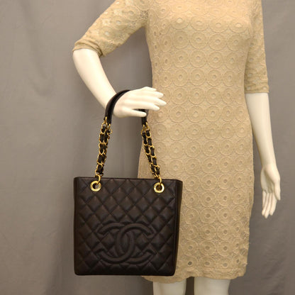 Chanel Caviar Petit Shopping Tote PST Black 2 of 9