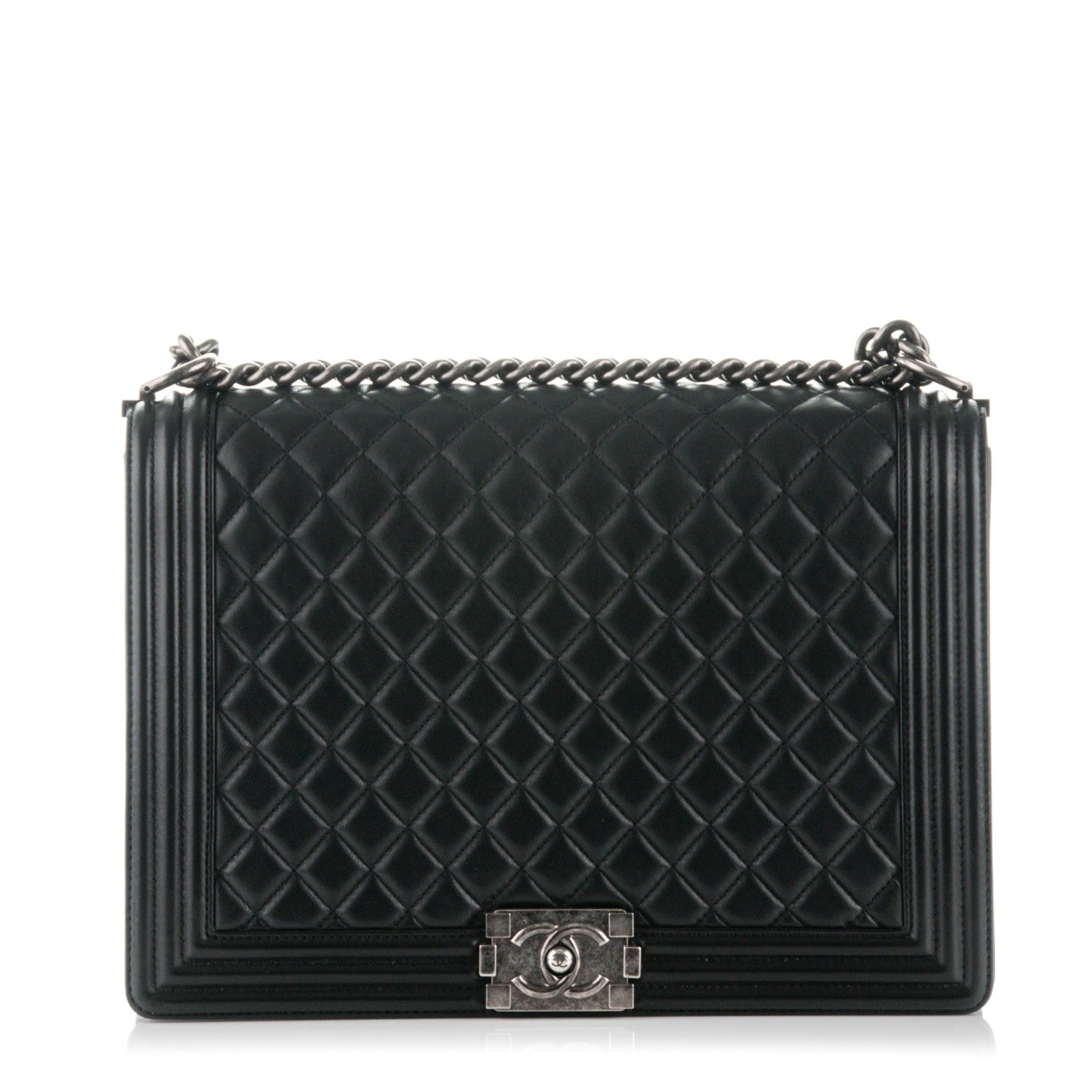 Chanel Lambskin Quilted Large Boy Flap Black 1 of 8