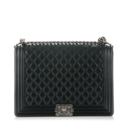 Chanel Lambskin Quilted Large Boy Flap Black 1 of 8