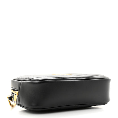 Saint Laurent Calfskin Matelasse Monogram Mini Lou Camera Bag Black 4 of 11