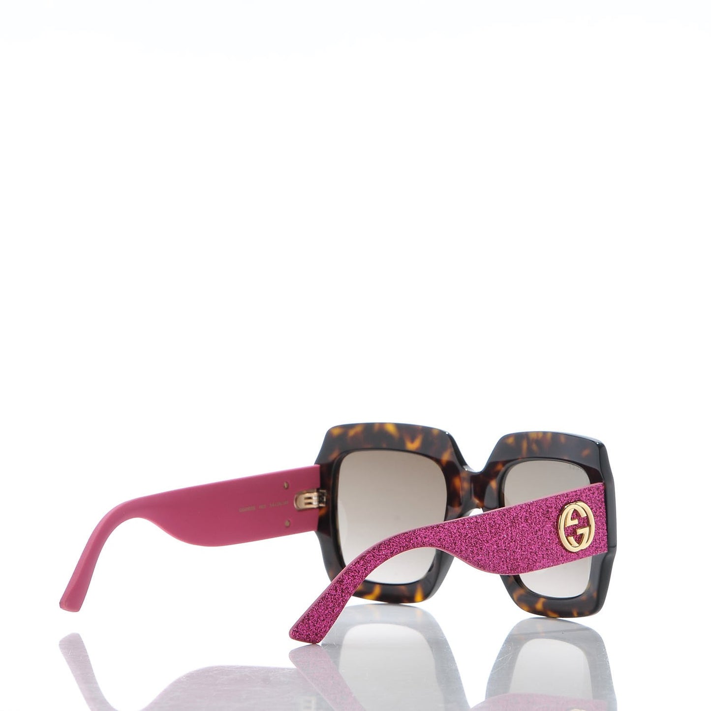 Square Frame GG0102S Sunglasses Glitter Pink Multi