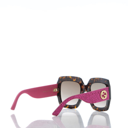 Gucci Square Frame GG0102S Sunglasses Glitter Pink Multi 4 of 9